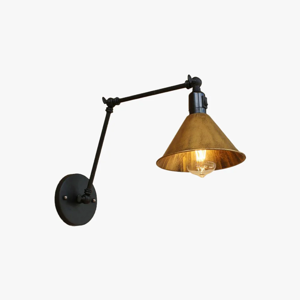 Selected Brady Vintage Gold Adjustable Wall Lamp Metal Living Room Efficient