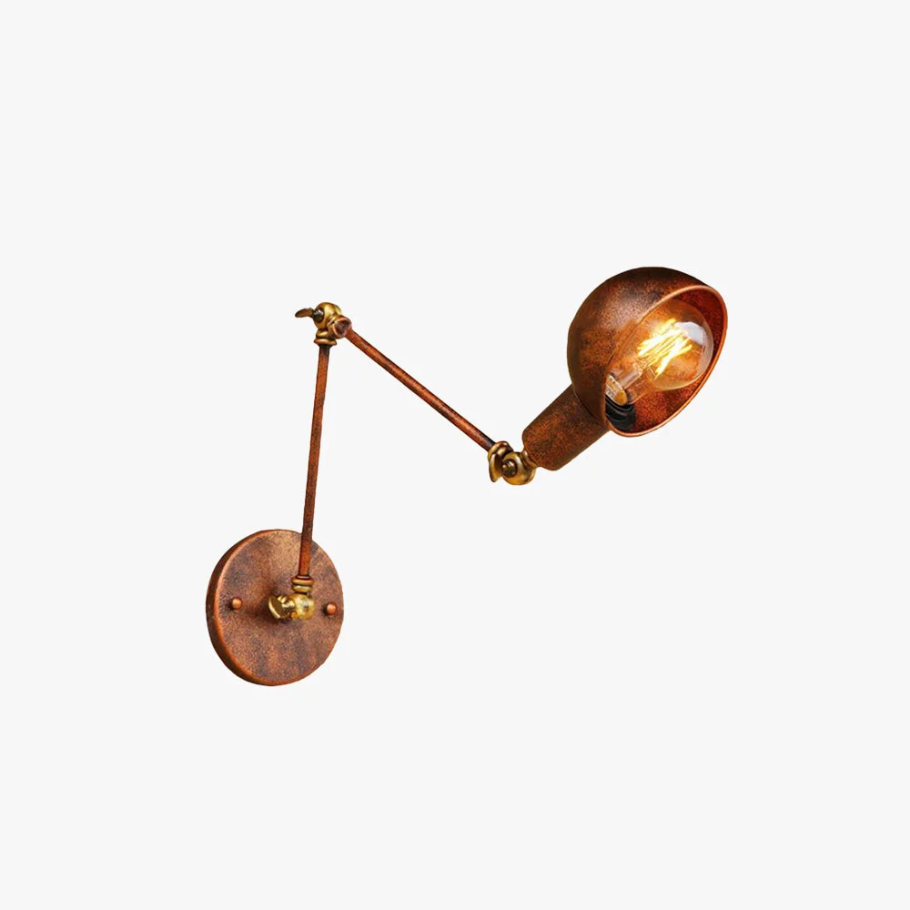 Recyclable Brady Vintage Hemispheric Rust Adjustable Wall Lamp Brass Bedroom Pure