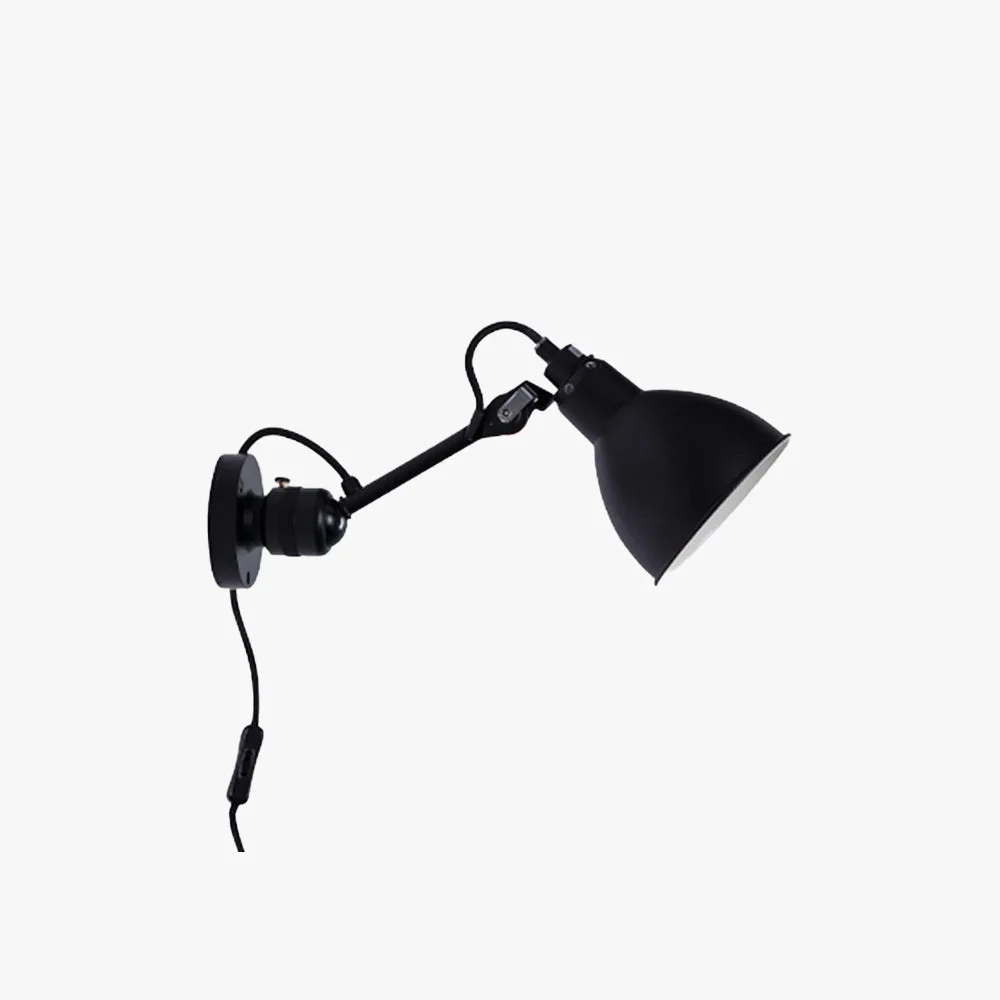 Detailed Brady Minimalist Adjustable Wall Lamp Metal Black Living Room High-Grade