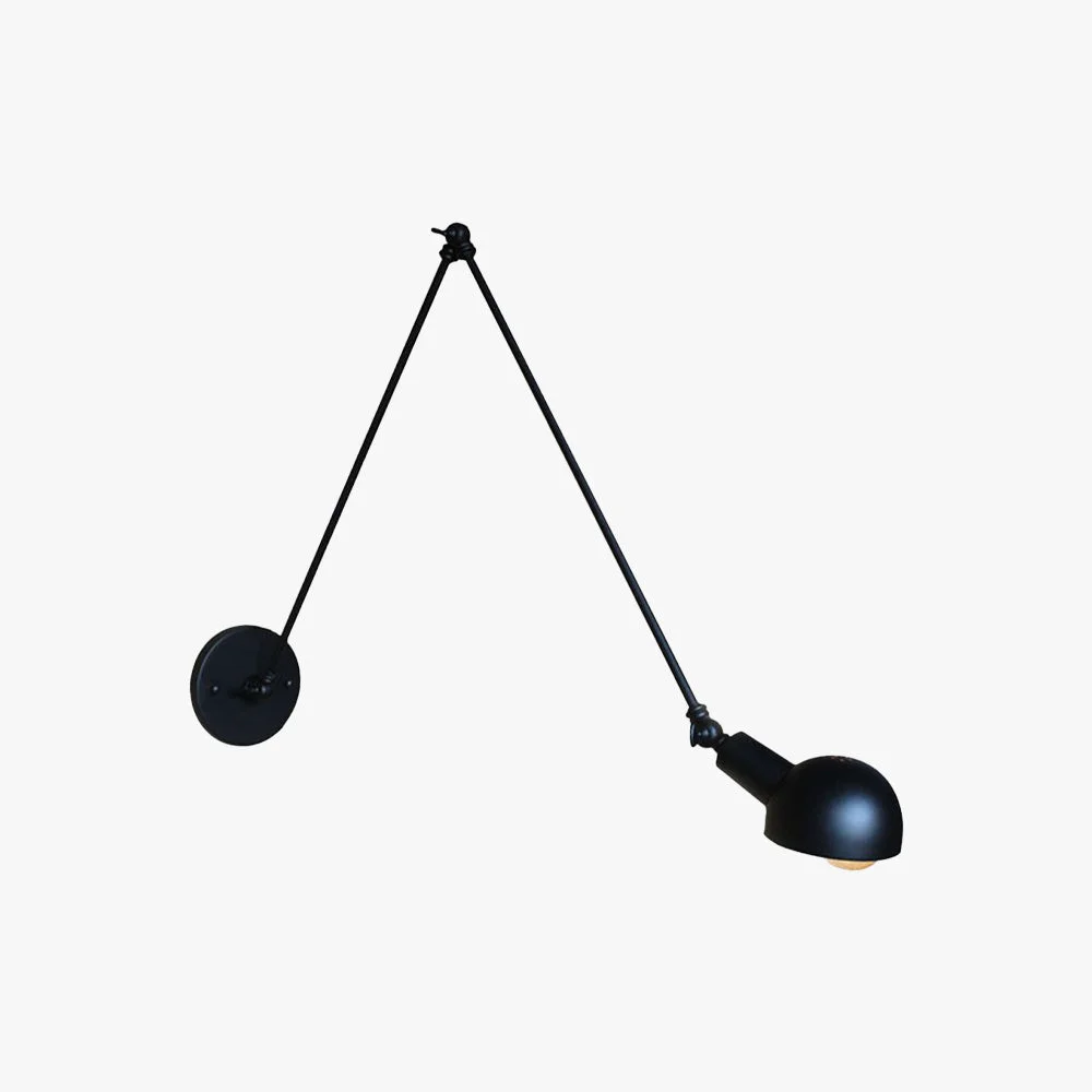 Innovative Brady Minimalist Adjustable Wall Lamp Metal Black Bedroom Crafted