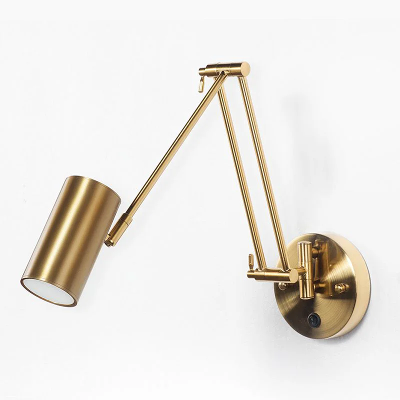 Flexible Freja Wall Lamp Cylindrical Adjustable Lamp Pole Metal Brass Bedroom Exceptional
