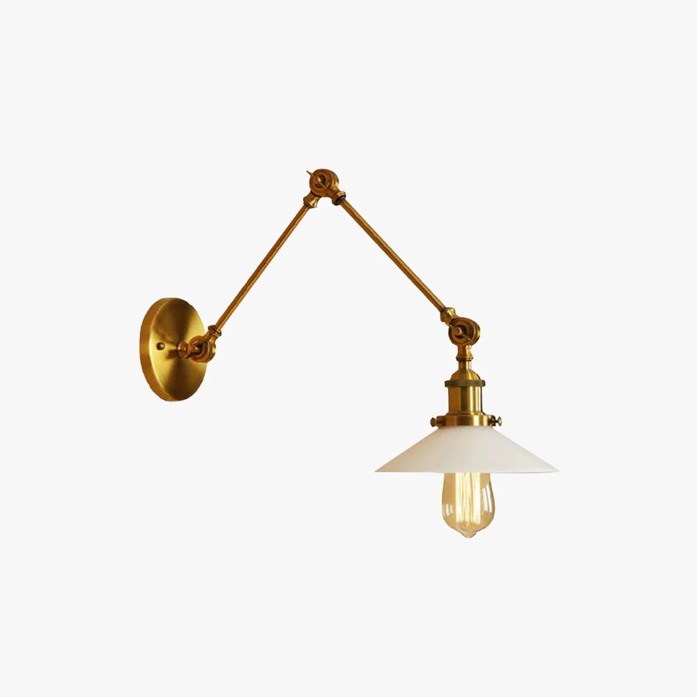 Relaxed Alessio Wall Lamp Retro Saucer Lampshade Metal Adjustable 2 Color Bedroom Reusable