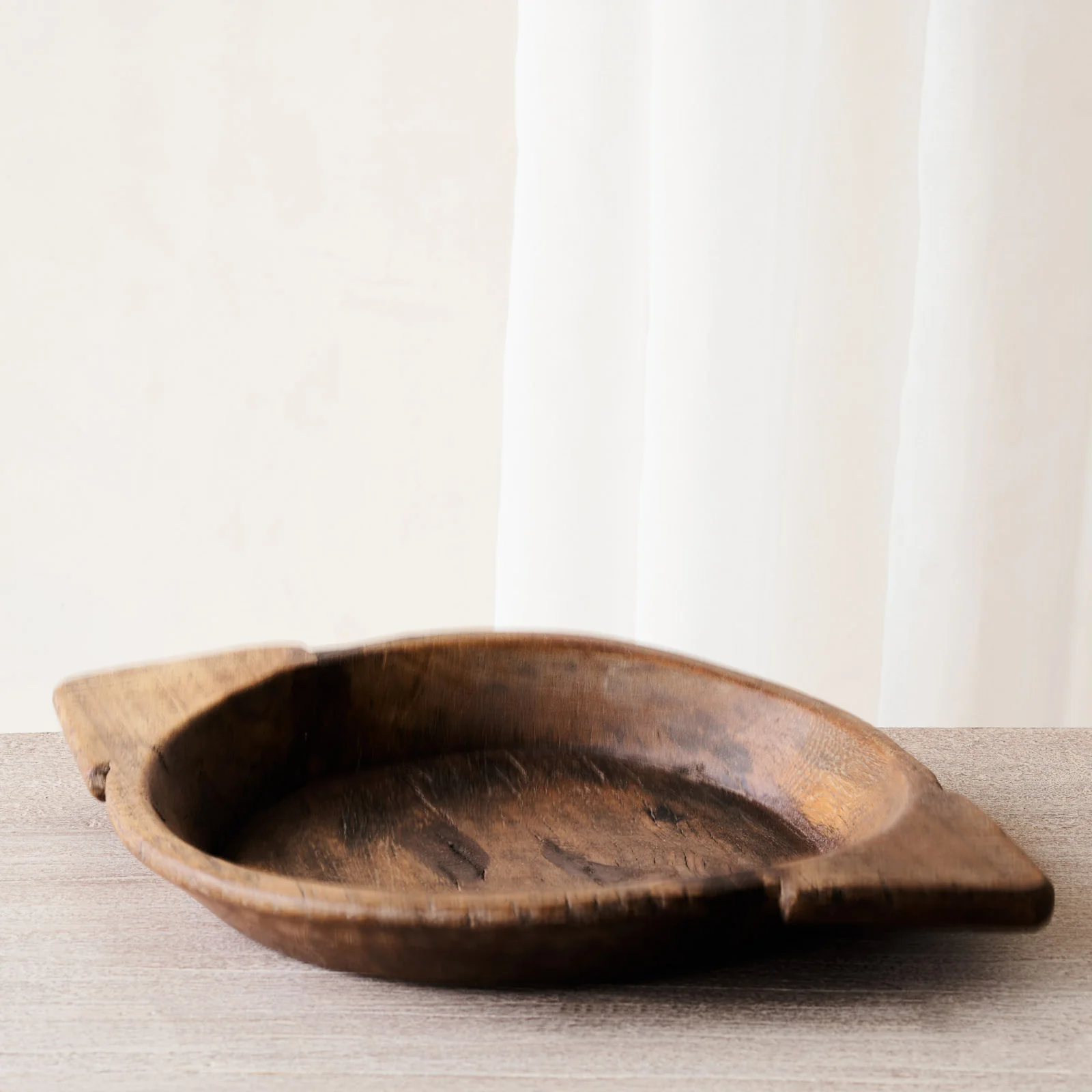 Expertly Made Vintage Wooden Parat Bowl - Dark Certified