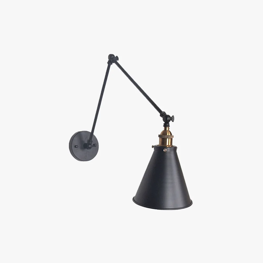 Safe Brady Wall Lamp Minimalist Tapered Adjustable Metal 2-Color Living Room Proven