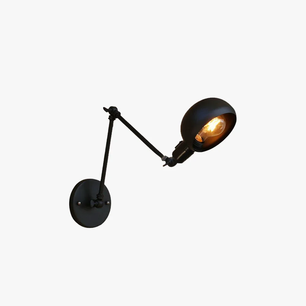 Fine Brady Wall Lamp Dome Metal Adjustable Black 2 Size Bedroom Outstanding