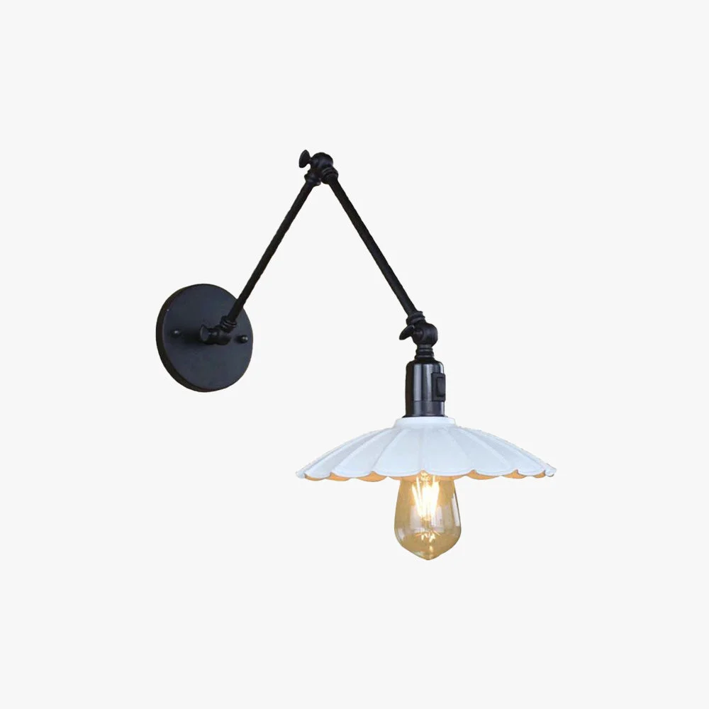 Efficient Brady Wall Lamp Creative Pleated Adjustable Metal Black Bedroom Healthy