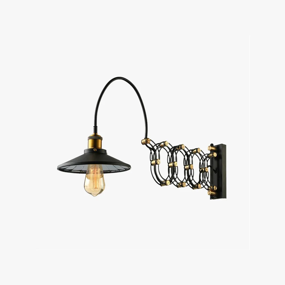 Original Brady Wall Lamp Arched Lamppost Extendable Arm Metal Black Living Room Healthy