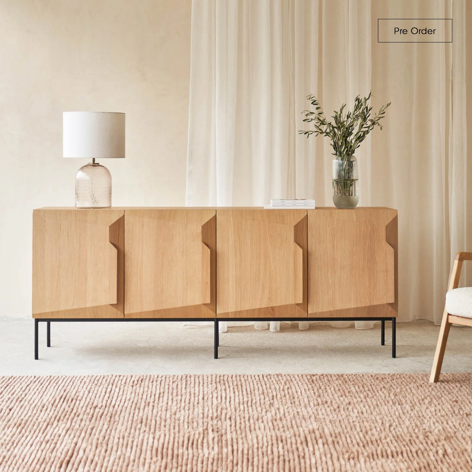 Optimized Stairs Sideboard Oak - Natural 200cm Green