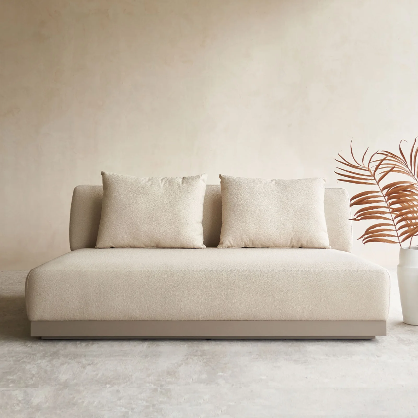 Enhanced Amalfi Outdoor Sofa 2 Seater Taupe Frame - Sand 166cm Environmentally Friendly