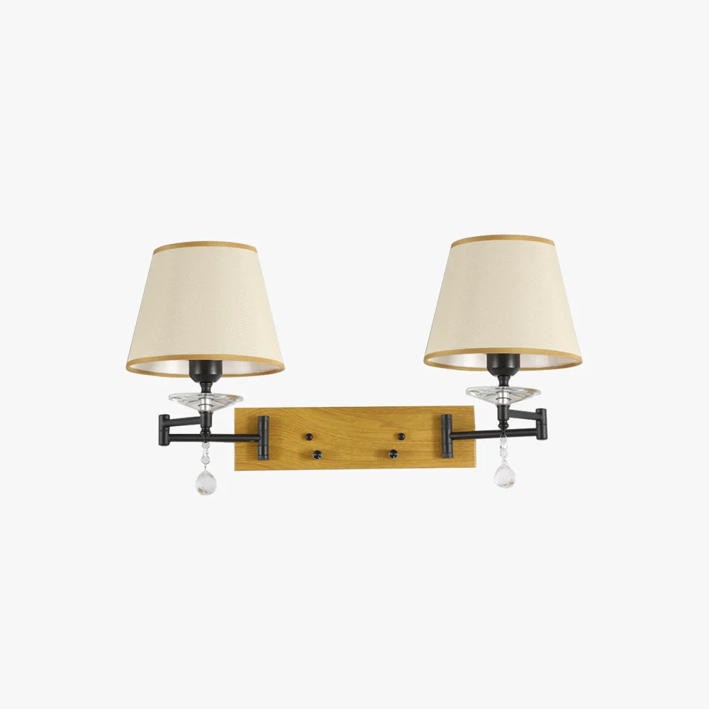 Eco-Friendly Carins Wall Lamp Dual Lamp Head Adjustable Fabric 3-Color Bedroom Innovative