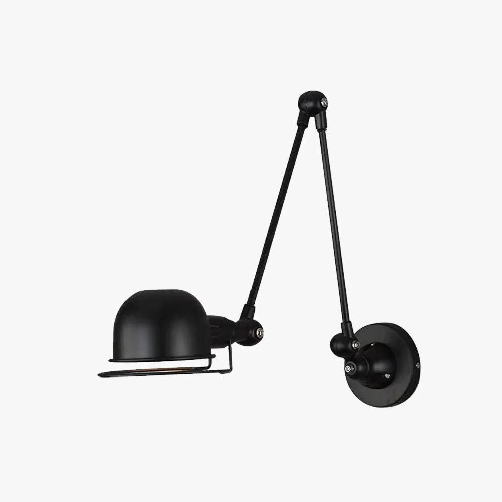 Fine Crafted Brady Wall Lamp Dome Modern Metal Arm Adjustable Black White Bedroom Classic
