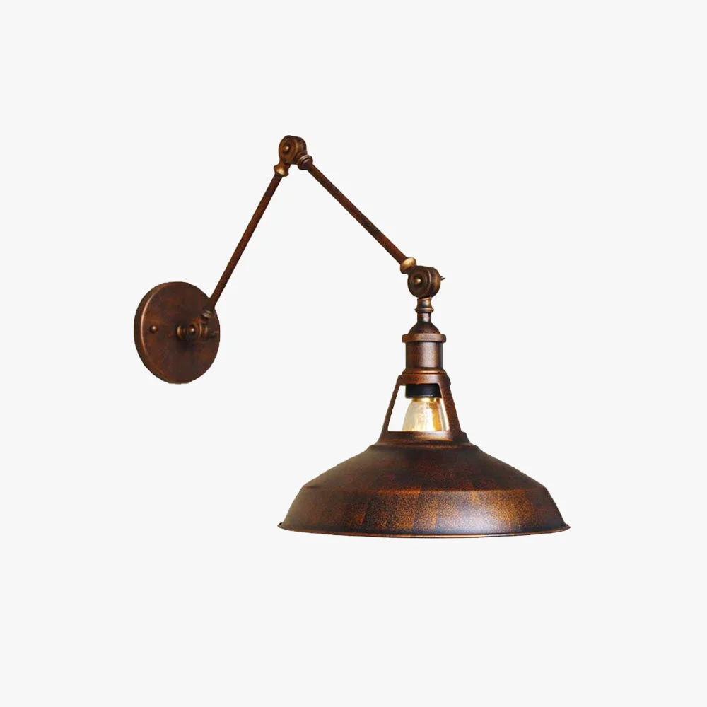 Dependable Brady Wall Lamp Dome Modern Metal Adjustable Black Rust Bedroom Contemporary