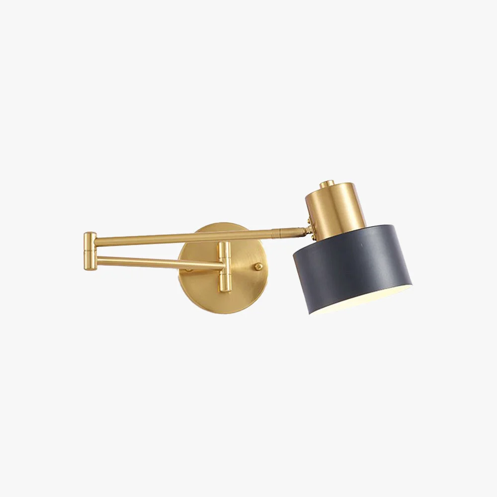 Minimalist Freja Wall Lamp Modern Metal Adjustable Black Gold Bedroom User-Friendly