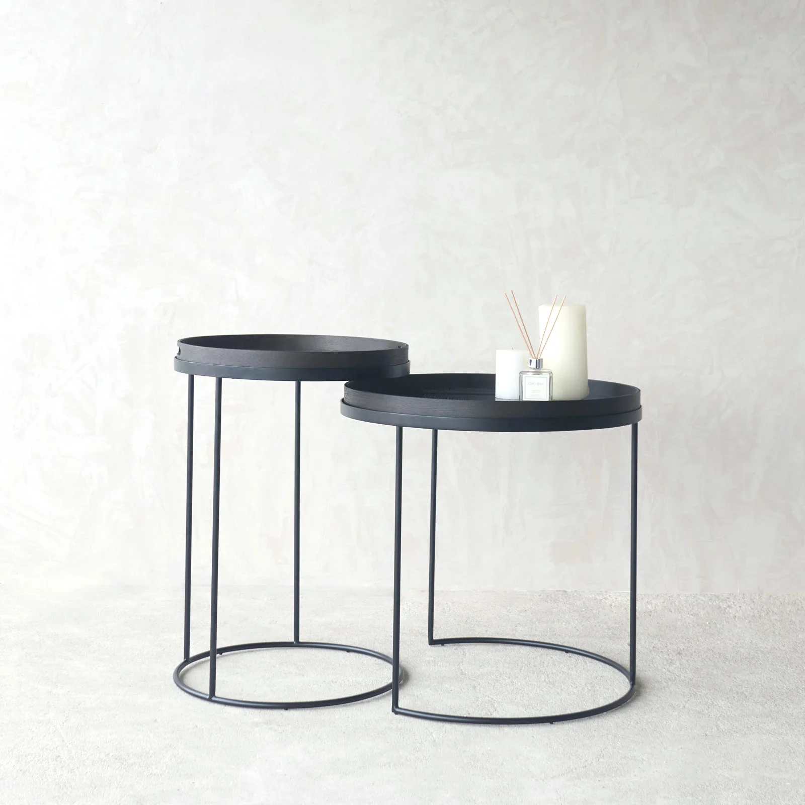 Environmentally Friendly Tray Side Table Round - Set of 2 Organic