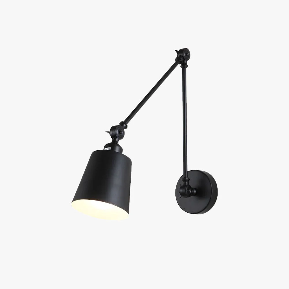 Elite Brady Wall Lamp Dome Modern Metal Adjustable Black White Living Room Pure