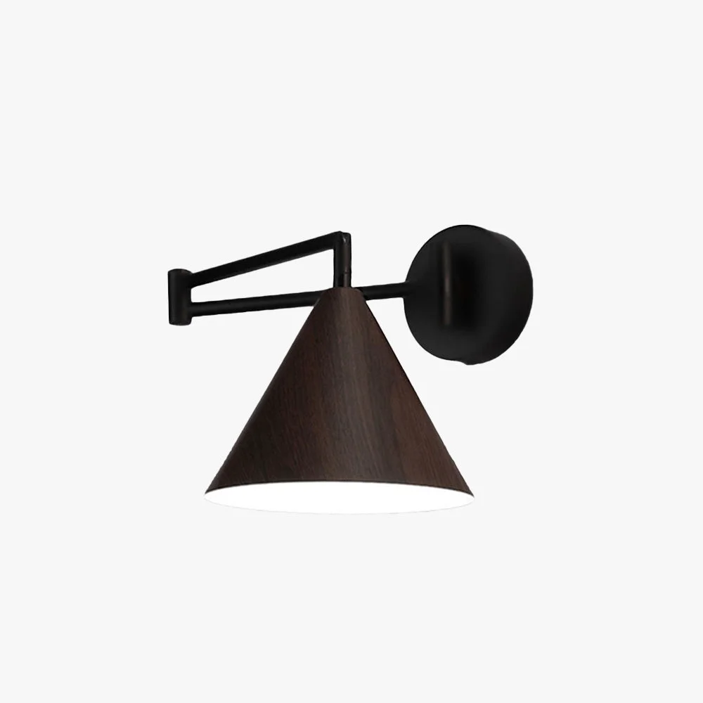 Original Design Ozawa Cone Shaped Adjustable Wall Lamp Metal Wood Bedroom Solid