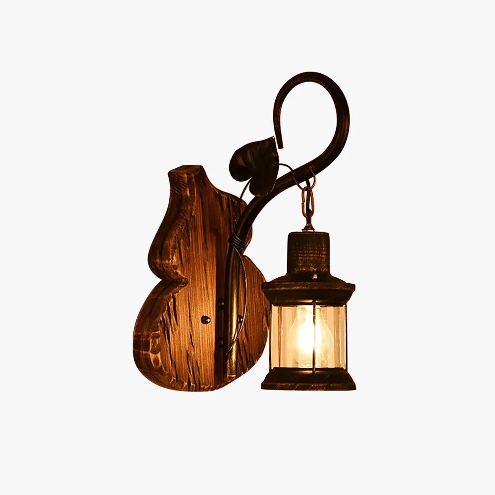 Fast Austin Wall Lamp Cucurbits Candle Vintage Wood Metal Bedroom Effective