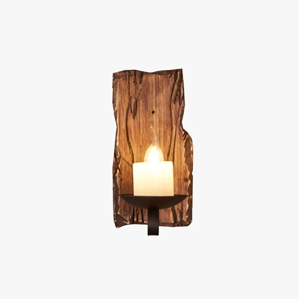 Practical Austin Wall Lamp Rectangular Vintage Wood Metal Bedroom Artisan