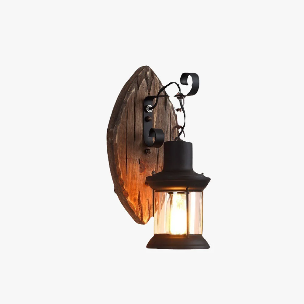 Smooth Austin Wall Lamp Leaf Shape Vintage Wood Metal Bedroom Consistent