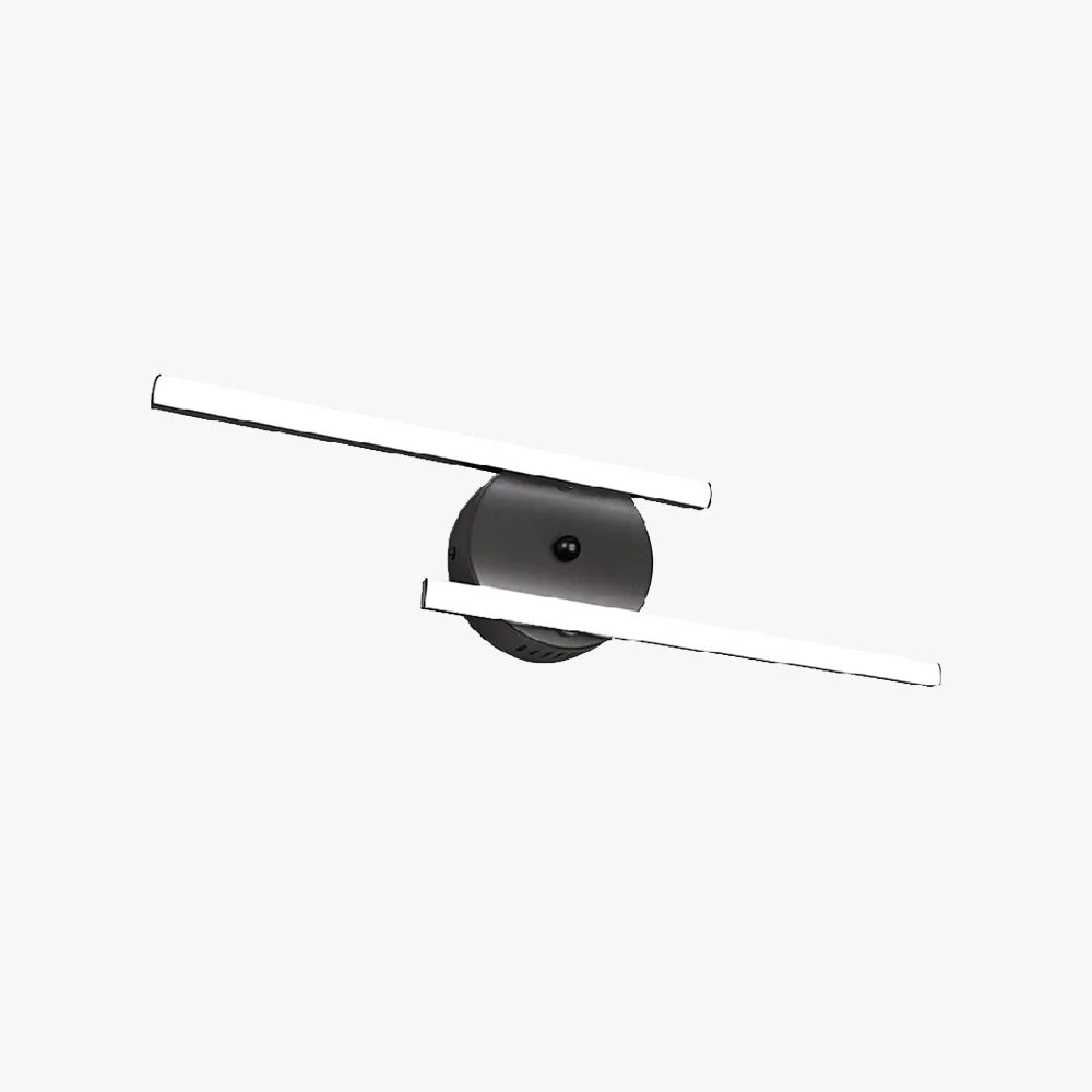 Powerful Alana Modern Bi-Linear LED Vanity Wall Lamp Black Silver Effective