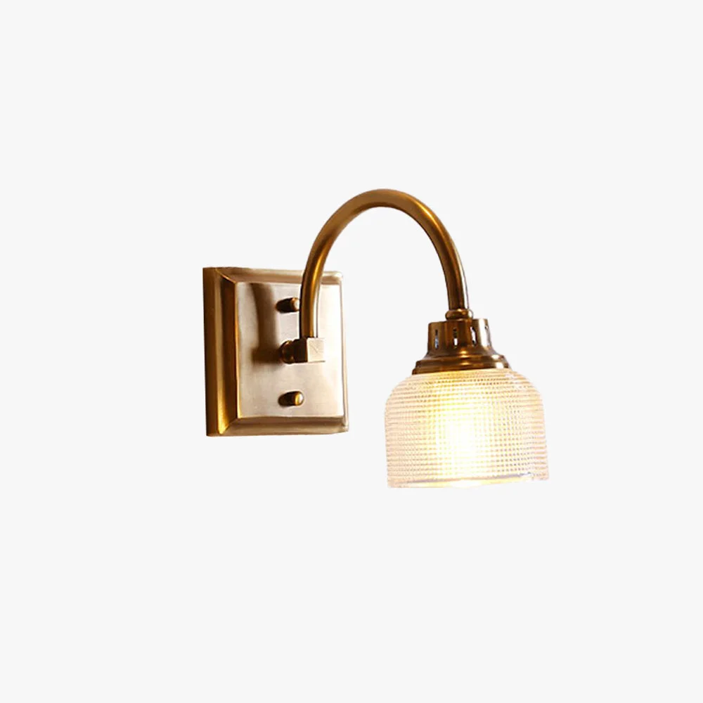 Next-Generation Alessio Vintage Bowl-shaped Metal Glass Wall Lamps Gold Lightweight