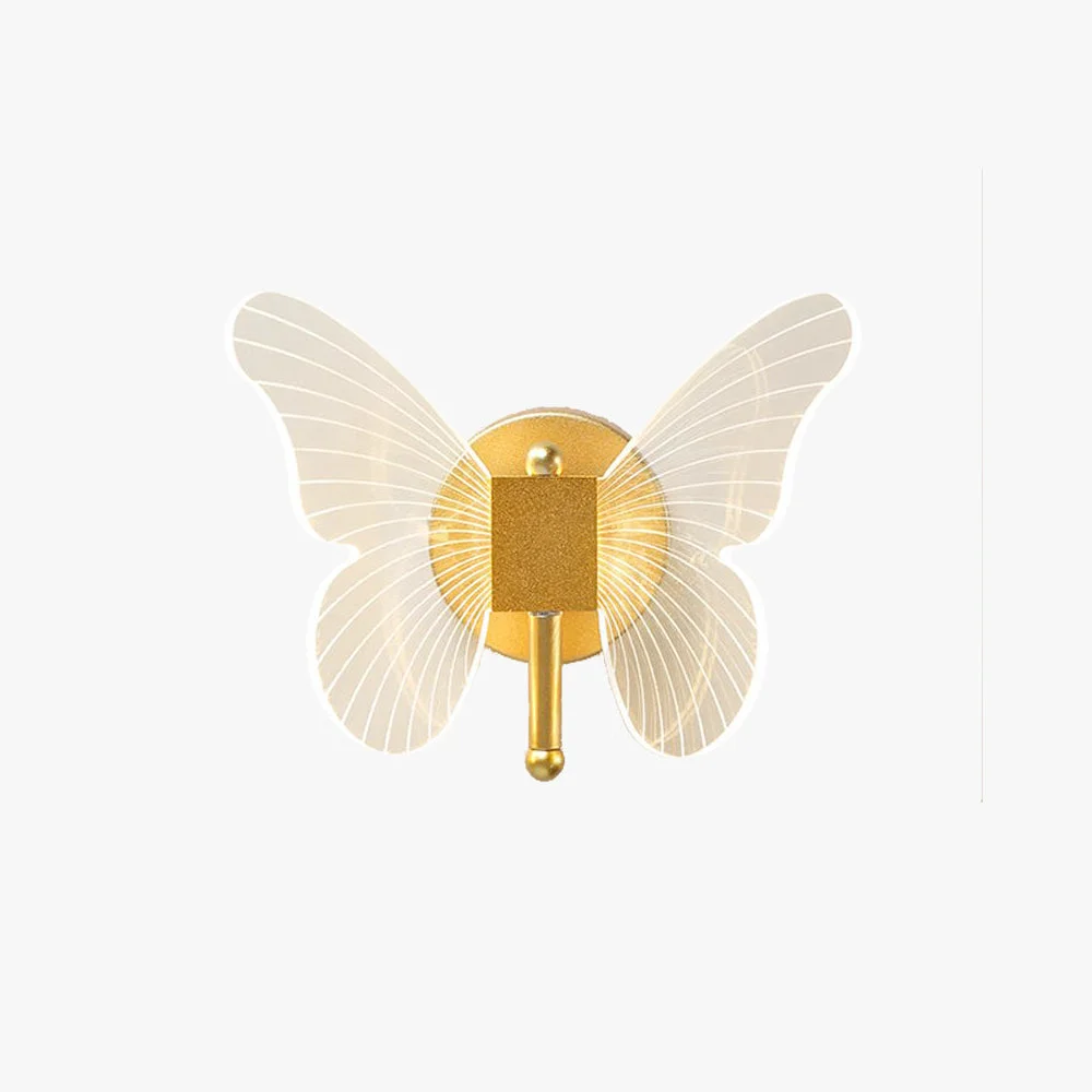 High-Grade Kady Cute Butterfly Metal Wall Lamp Gold Breathable