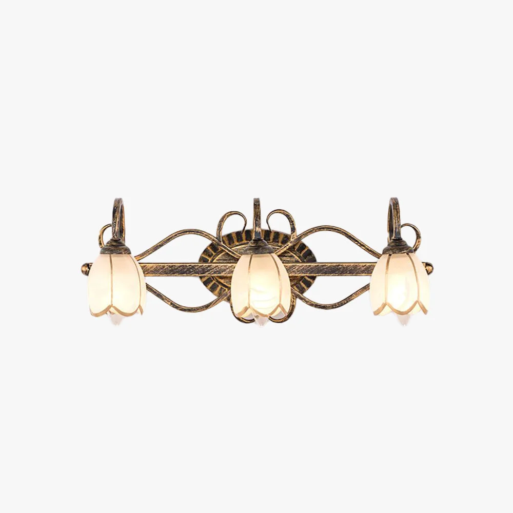 Fast Félicie Antique Flower Metal Glass Wall Lamp Brass Bedroom Next-Generation