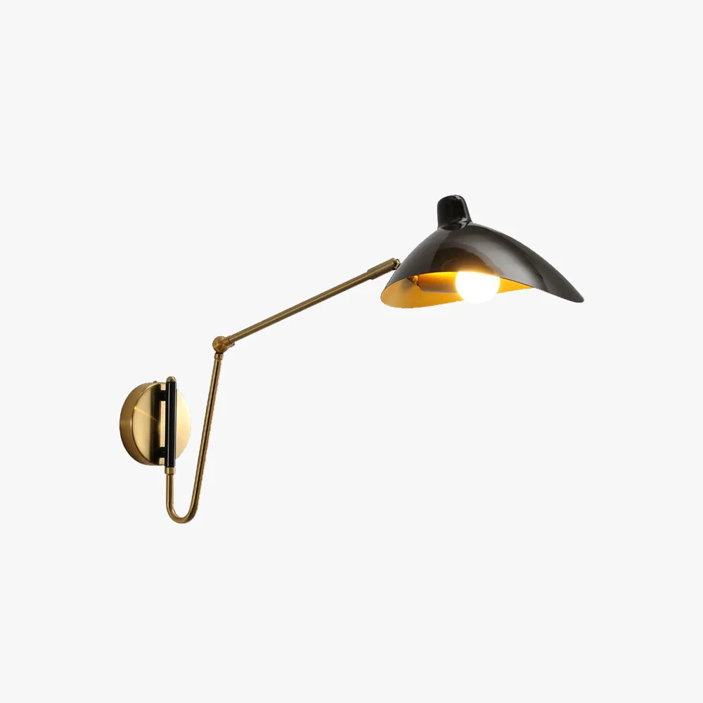Genuine Brady Industrial Swing Arm Vanity Wall Lamp Black Gold Effective