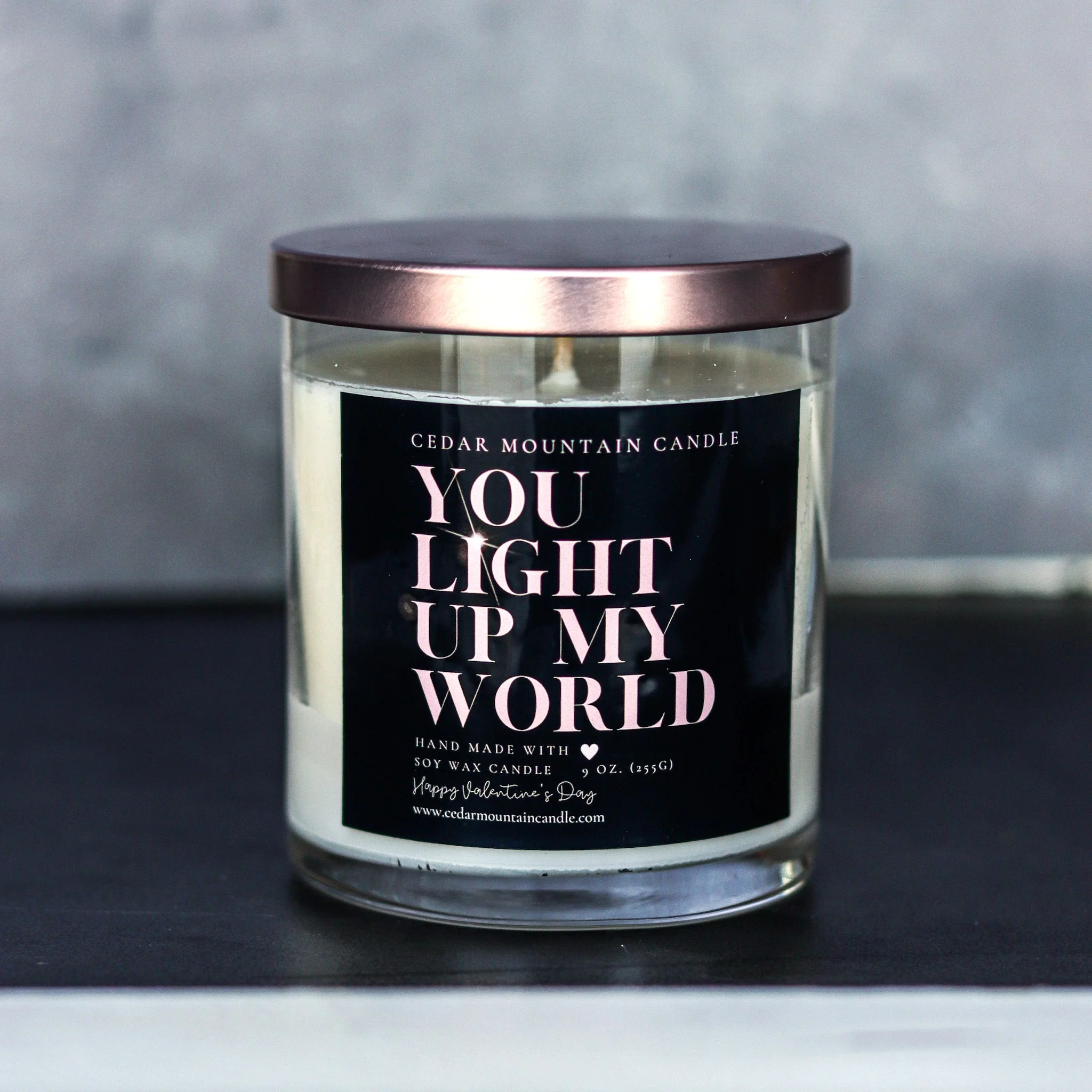 Specialty You Light Up My World - Valentine's Day Soy Candle - 9 oz Whiskey Glass Jar - Choose Your Scent Convenient