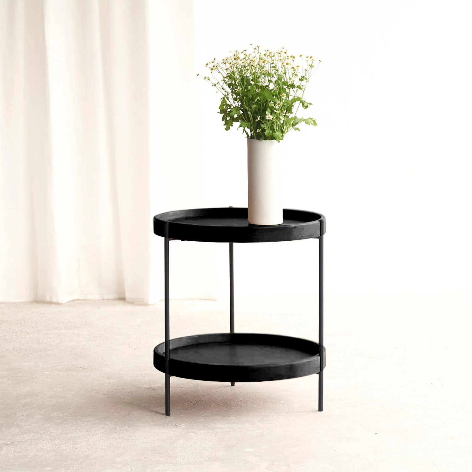 Excellent Humla Side Table Oak Black Advanced