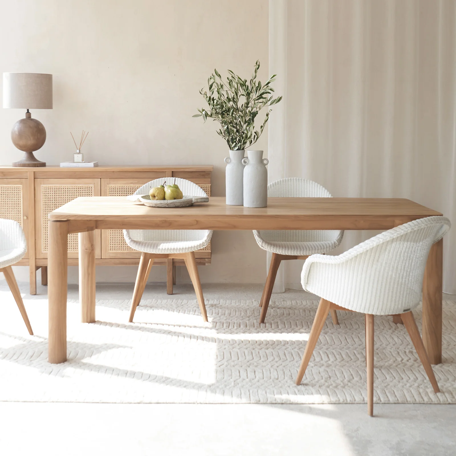 Premium Flores Dining Table Teak 200cm Reusable