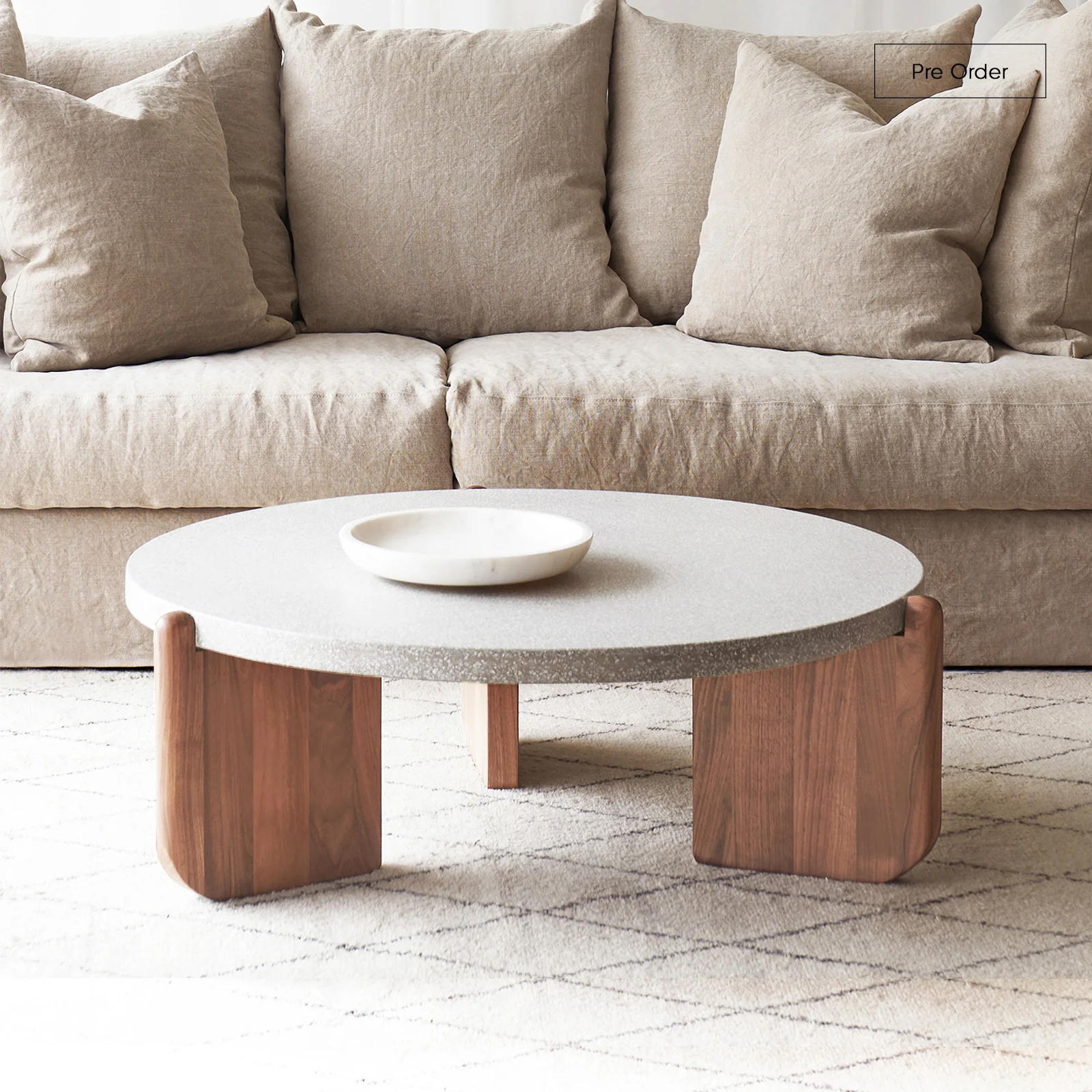 Stylish Native Coffee Table Grey Terrazzo - Bespoke Long-Lasting