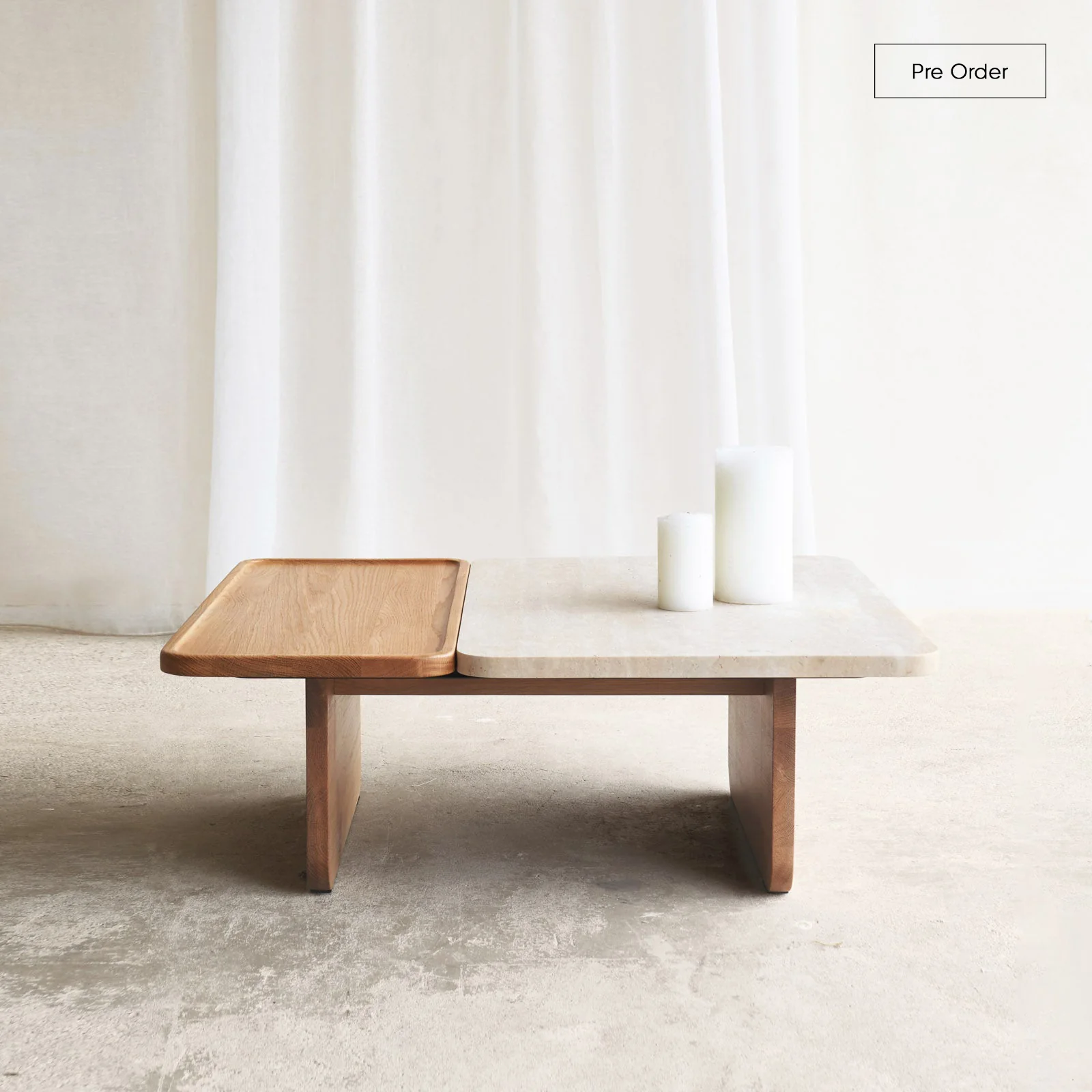Elegant Duo Coffee Table Travertine - Bespoke Excellent