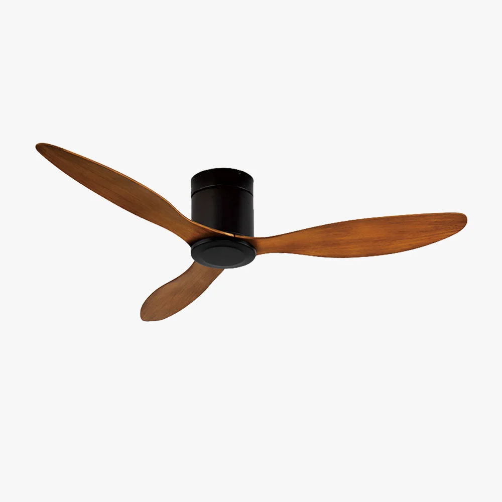Unique Walters Minimalist 3-Blade DC Ceiling Fan Black Wood 52'' Easy-to-Use