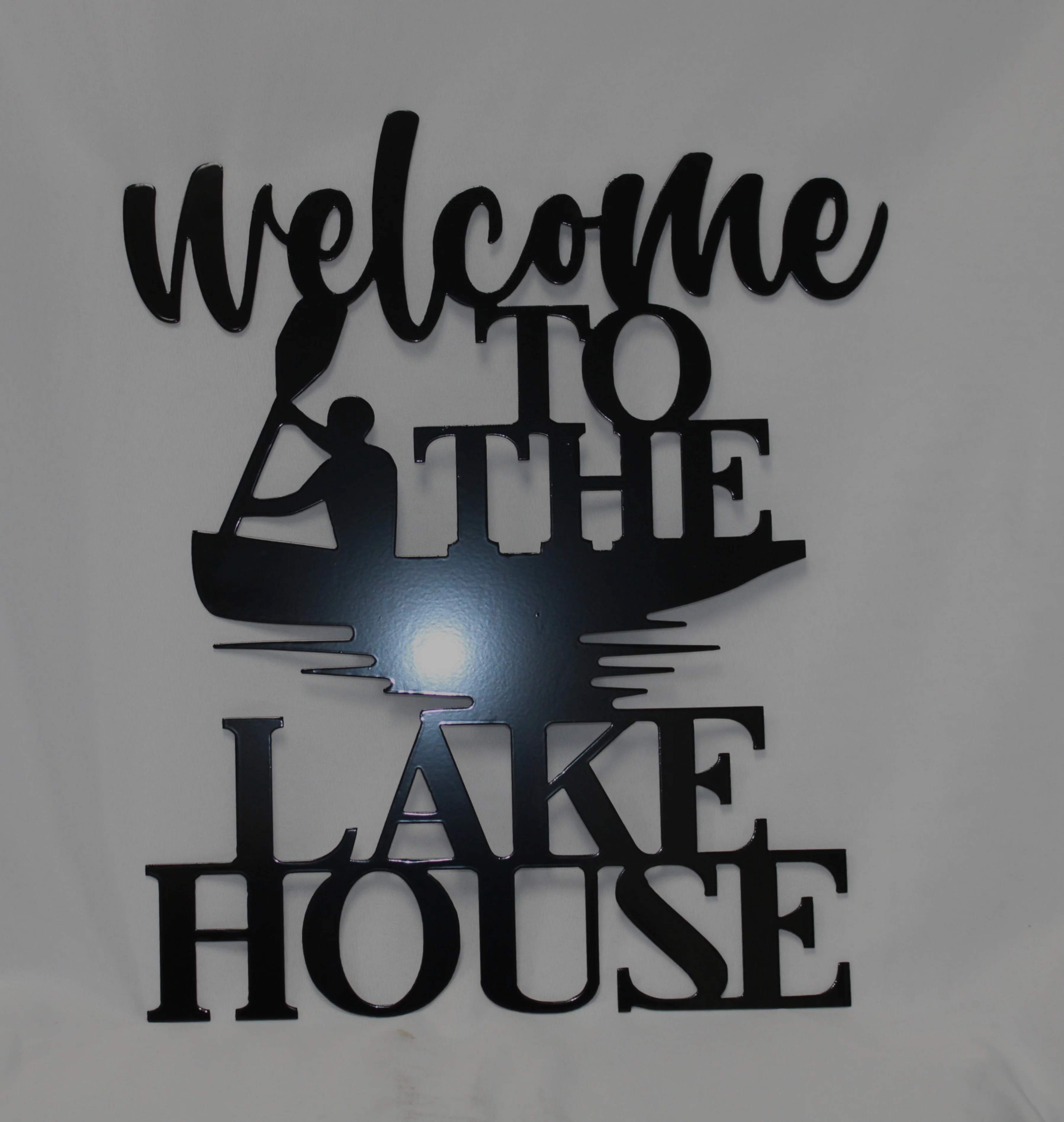 Powerful Welcome to the Lake House Metal Wall Art Prestigious