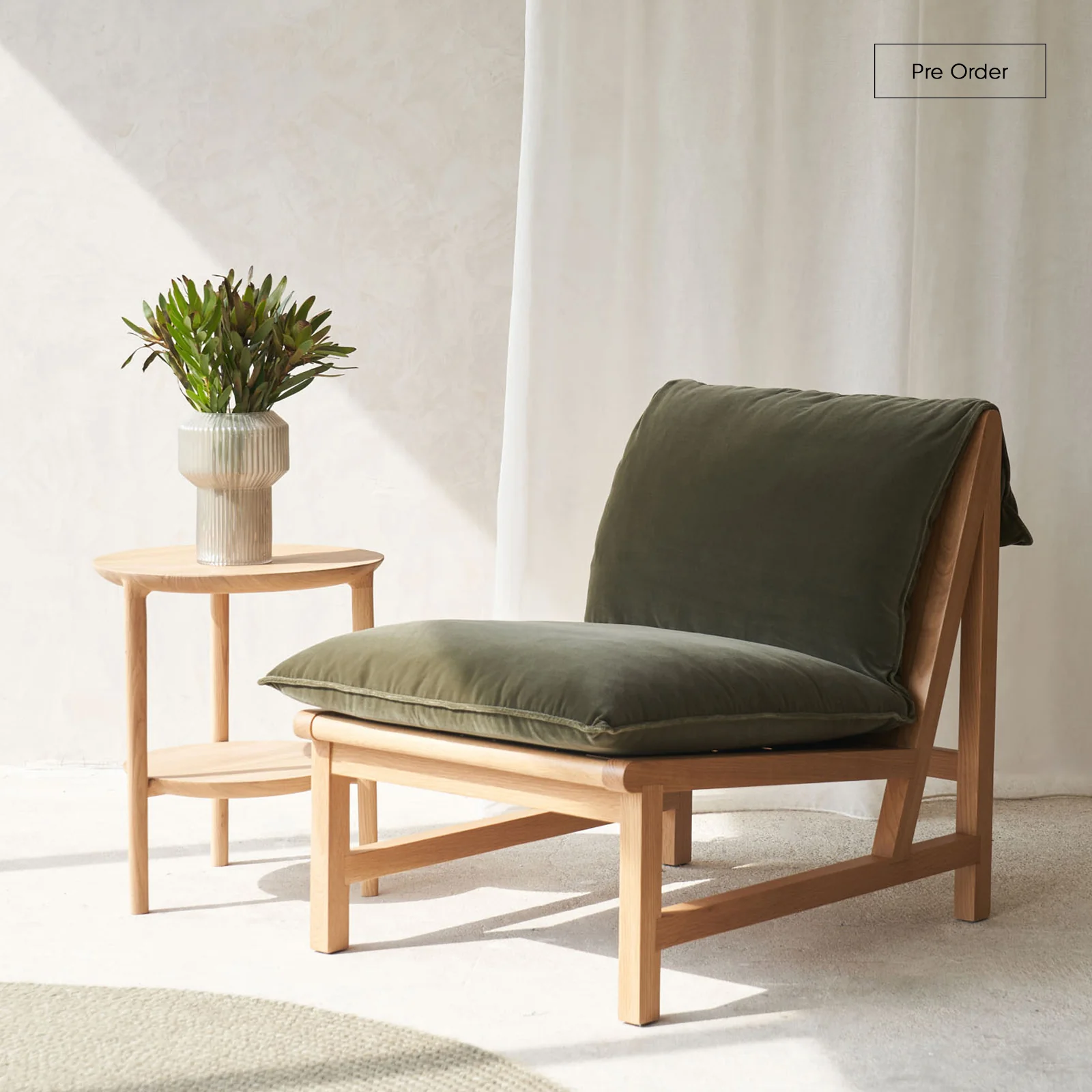Organic Cantaloupe Armchair Bespoke Fabric High-End