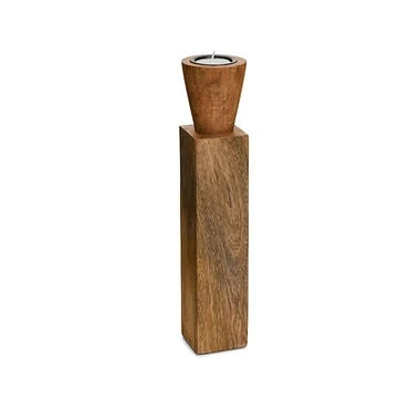 Fashionable Sassari Medium Candle Holder Mango Wooden Natural Selected
