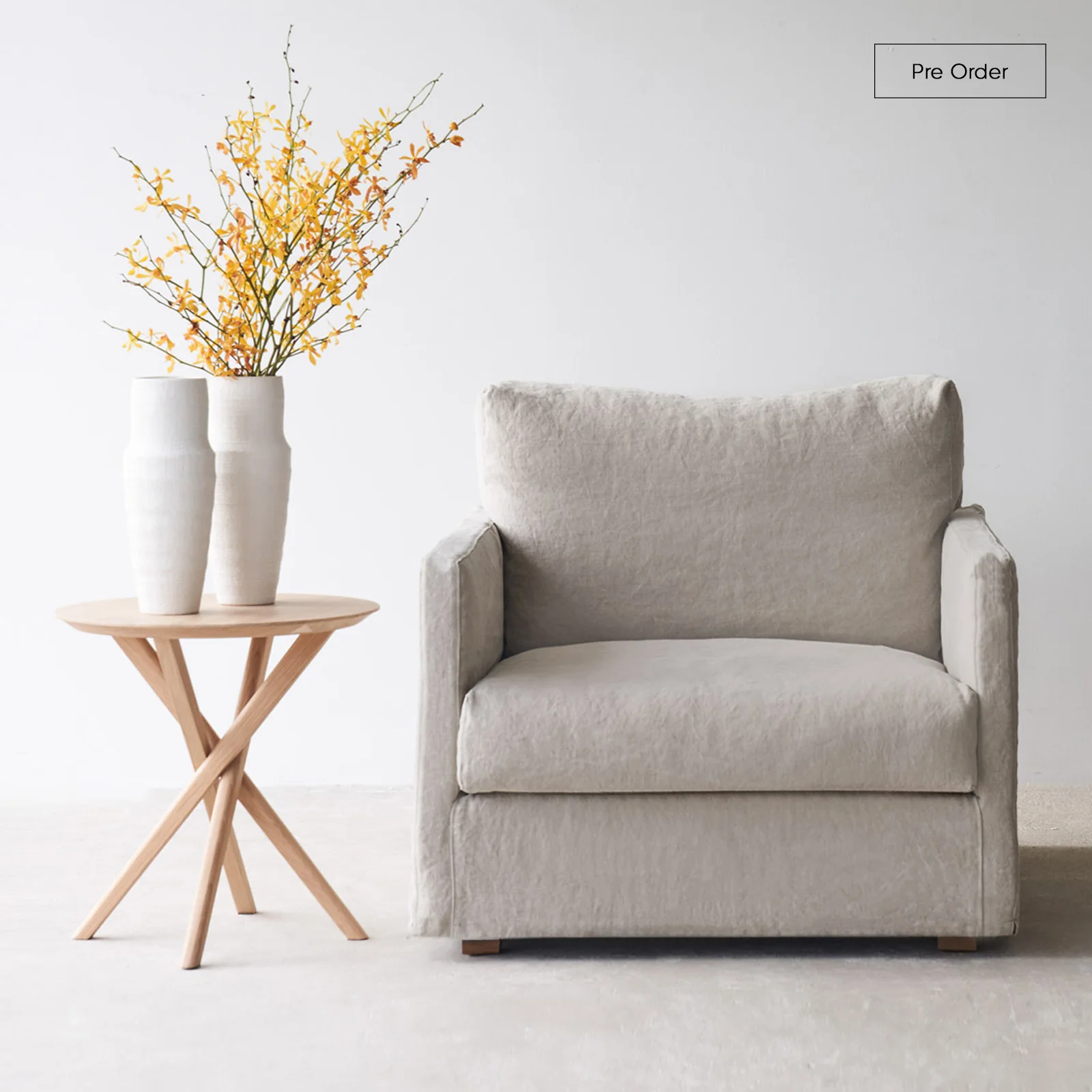 Durable Island Armchair Bespoke Fabric Long-Lasting