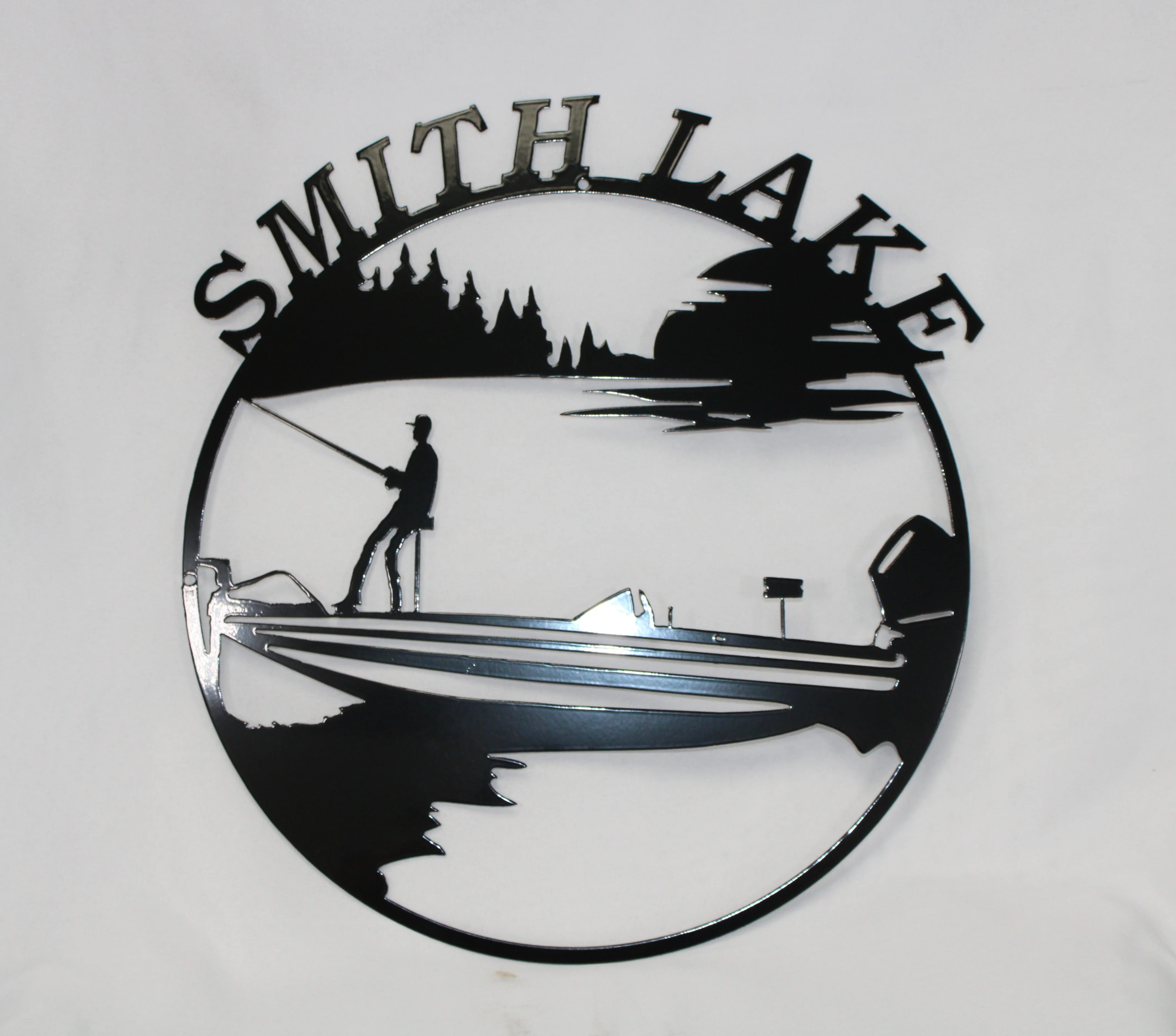 Genuine Smith Lake Bass Boat Circle Wall Art Quality