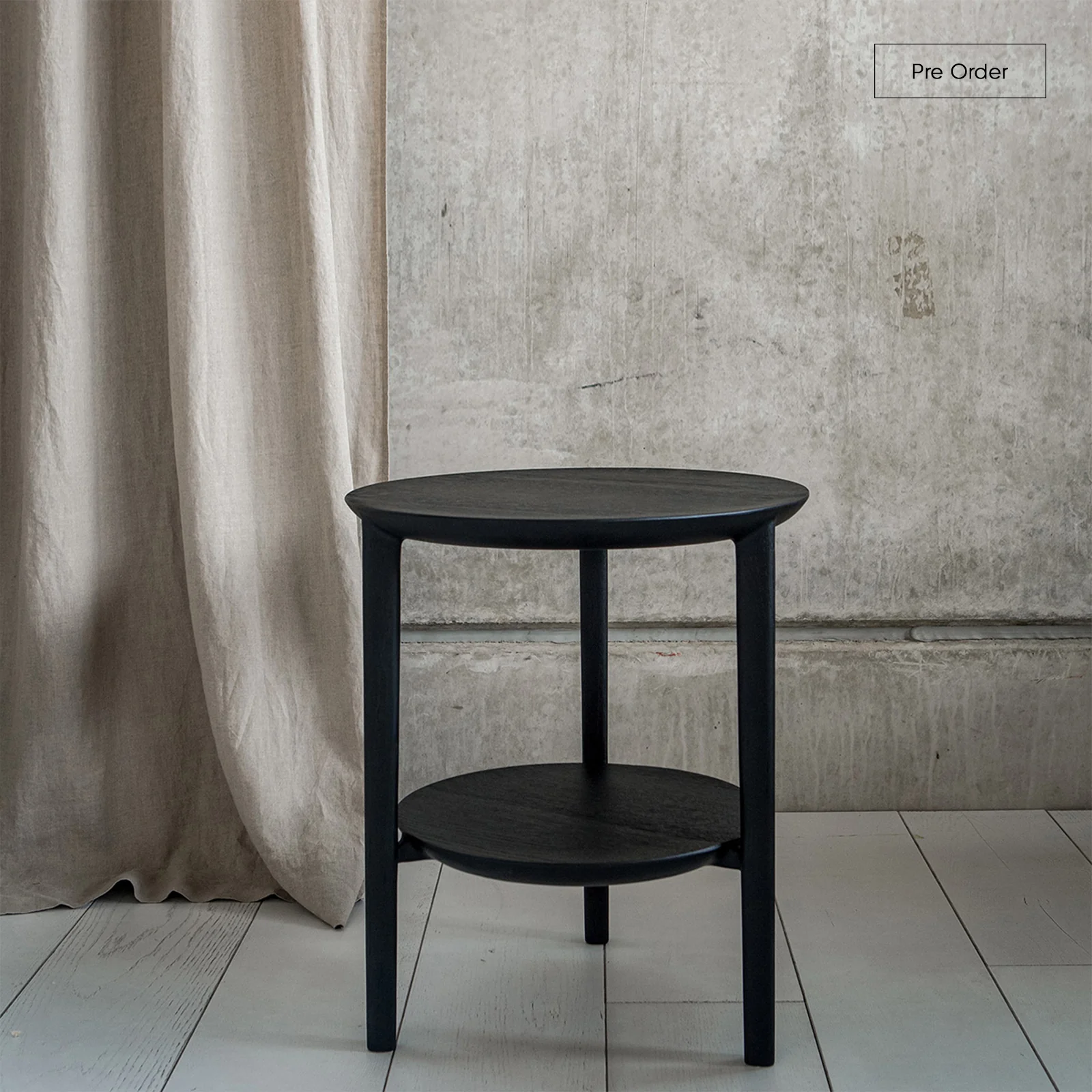 Practical Bok Side Table Black 43cm Powerful