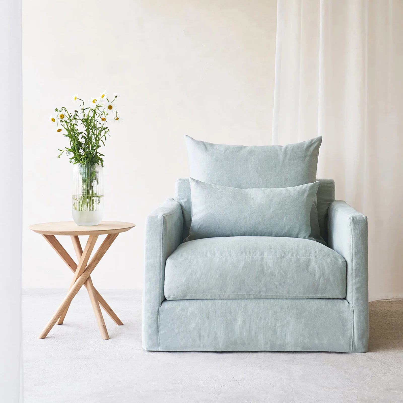 Elite Sloopy Fabric Armchair Celadon Traditional