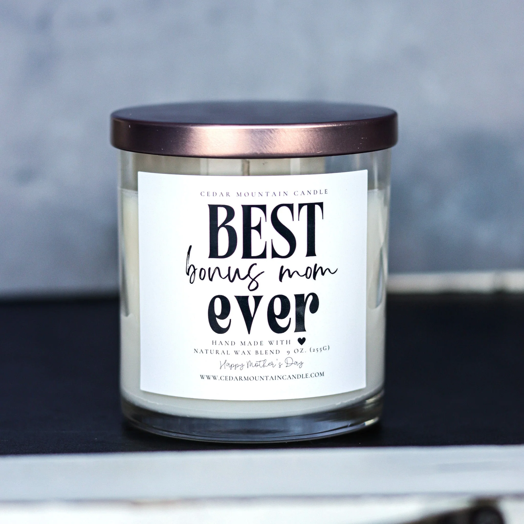 Sustainable Bonus Mom Ever - Mother's Day Whiskey Glass Candle Efficient