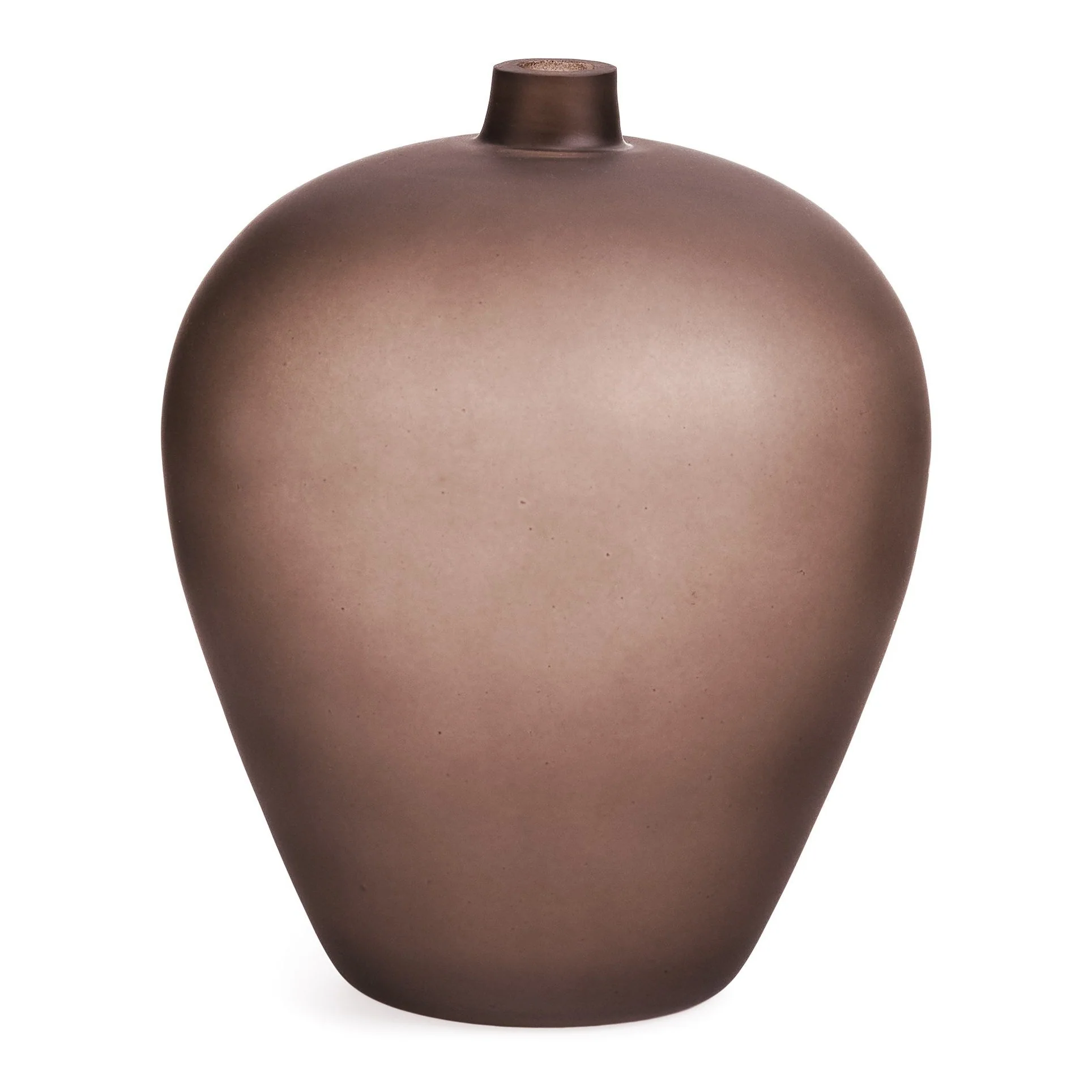 Official Vase Glass Matt Dark Brown Stylish