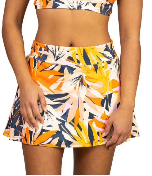 Luxury Wanderlust Missy Side Zipper Swim Skirt w Pockets Sustainable