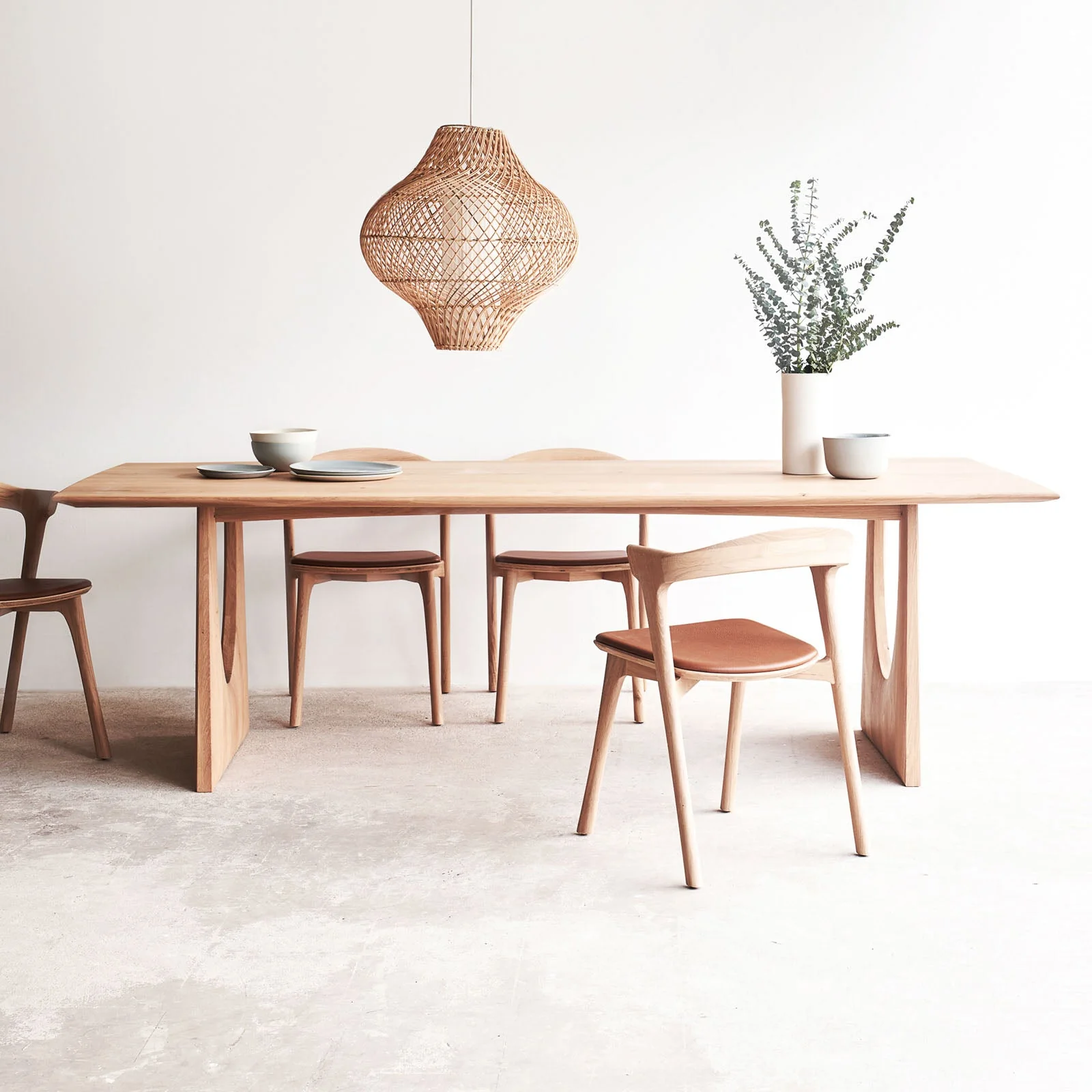 Environmentally Friendly Geometric Dining Table Oak - Natural Prestigious