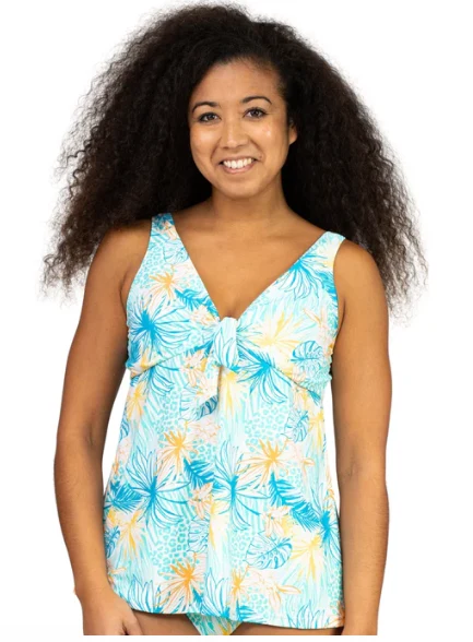 Flexible Waikiki Beach Missy V-Neck Bow Tie Tankini Relaxed