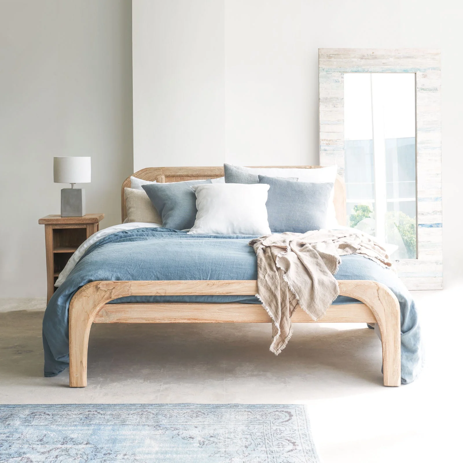 Expertly Made Plough Bed Frame Teak - Natural Quality