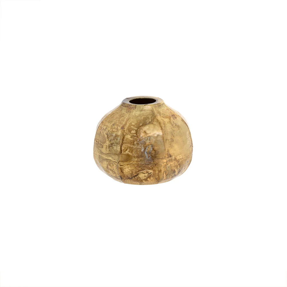 Flexible Cobblestone Vase S Gold Crackle Fine Crafted