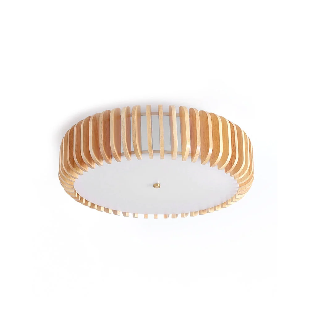 Powerful Wooden Drum Ceiling Lamp Convenient