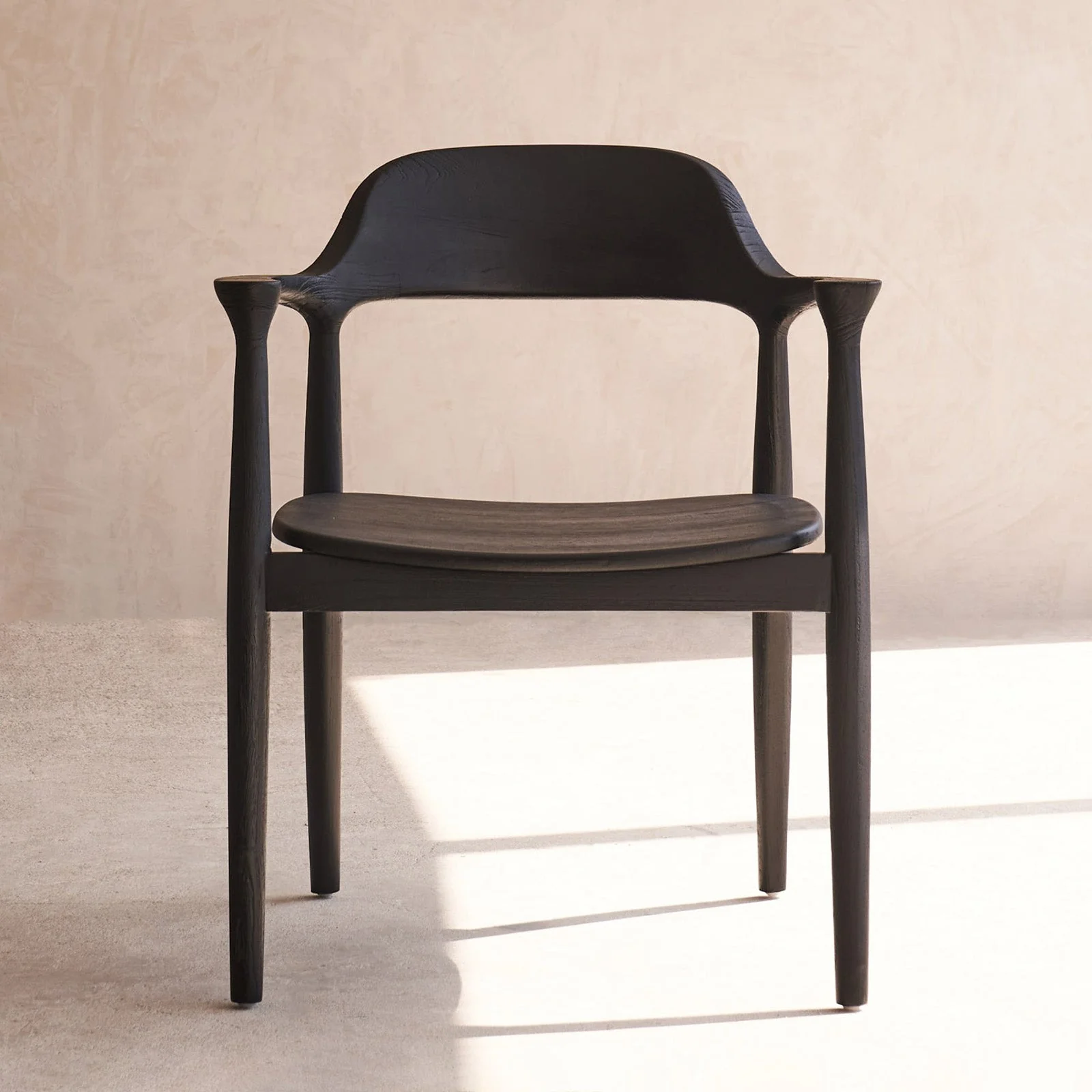 Eco-Friendly Raku Dining Chair Teak - Black Exceptional